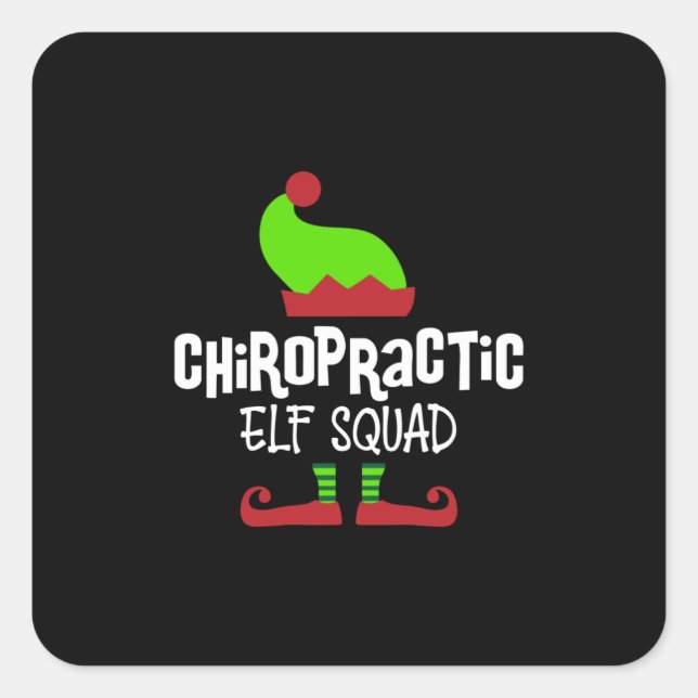 Sticker Carré chiropraticien de Noël, chiropratique (Devant)