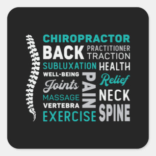Sticker Carré Chiropraticien Spine Chiro Médecine Chiropratique
