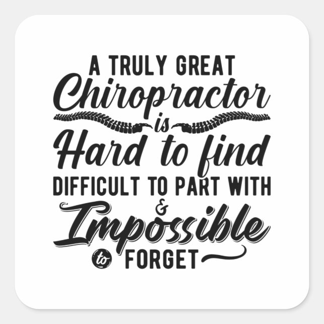Sticker Carré Chiropratique Vraiment Grand Chiropraticien Spine  (Devant)