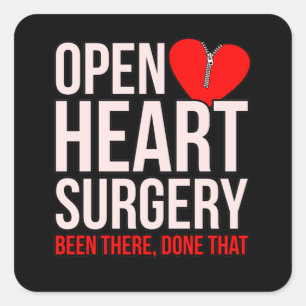 Sticker Carré Chirurgie cardiaque ouverte Sensibilisation aux ma