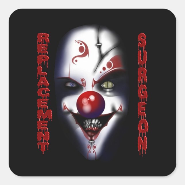 Sticker Carré Chirurgien de remplacement - Clown malin (Devant)