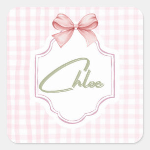 Sticker Carré Chloé personnalisé bébé fille infirmière Bow&En vi