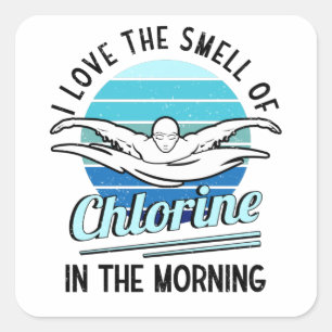 Sticker Carré Chlorine Piscine Club de natation Enseignant