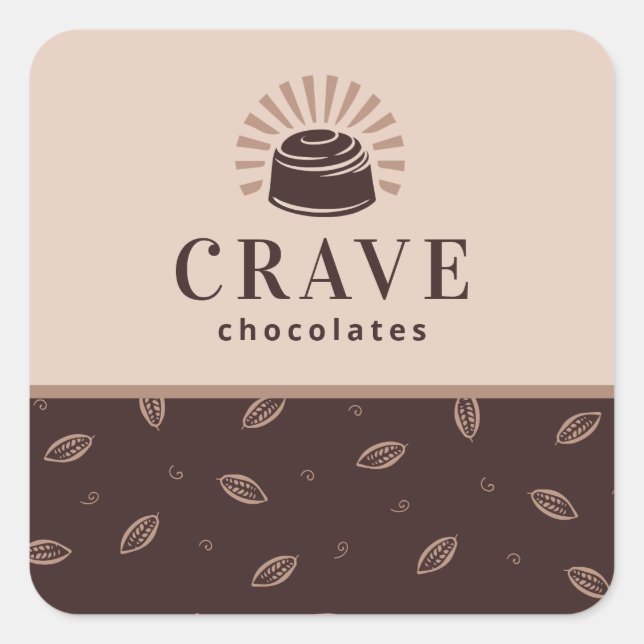 Sticker Carré Chocolat, Boulangerie, Sweets Shop Personnalisable (Devant)