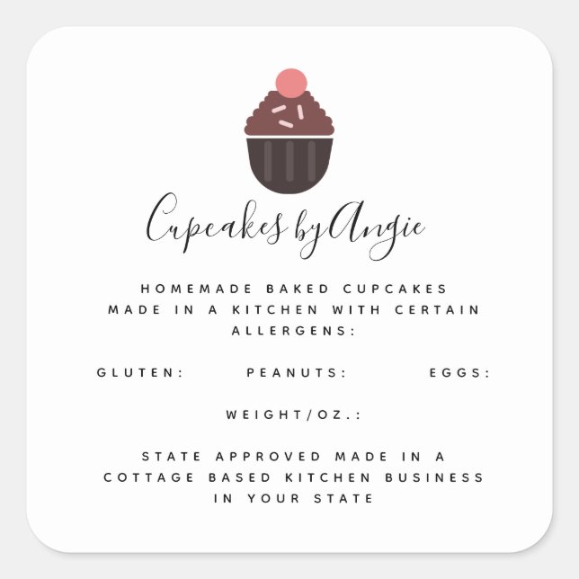 Sticker Carré Chocolat Cupcakes Carré alimentaire (Devant)