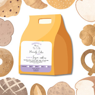 Sticker Carré Chocolat féminin pourpreCookies IngrédientsÉtiquet