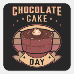 Sticker Carré Chocolat Gâteau Jour Bonbons Coca Sucré Idée cadea