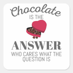 Sticker Carré Chocolat Lover Citation Cadeau Chocolat Est La Rép
