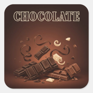 Sticker Carré Chocolat, Poster vintage par Natasha Us
