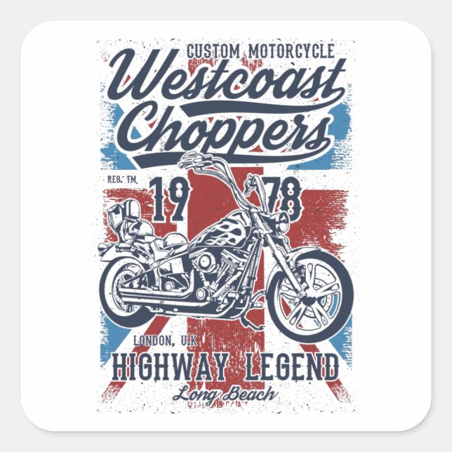 Sticker Carré Choppers Westcoast (Devant)