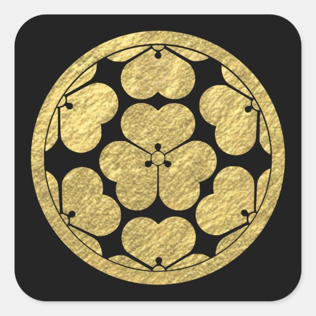 Sticker Carré Chosokabe Mon clan samouraï japonais (Devant)