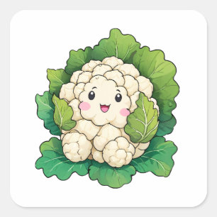 Sticker Carré Chou-fleur Kawaii