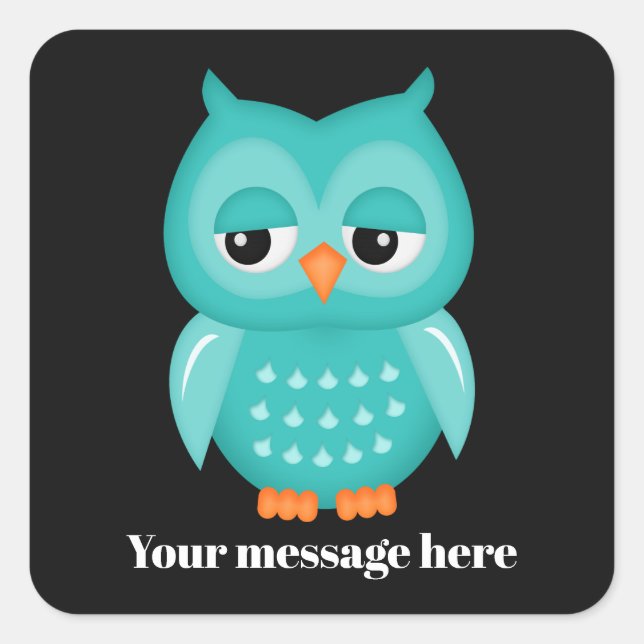 Sticker Carré chou mignon amoureux ajouter un message (Devant)