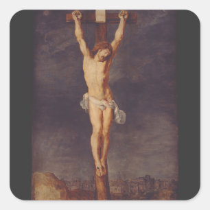 Sticker Carré Christ mort sur la croix par Pierre Paul Rubens Ar