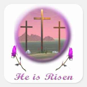 Sticker Carré Christ ressuscité