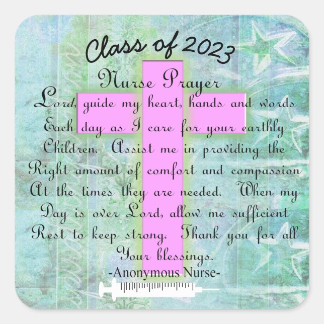 Sticker Carré Christian Nurse Prayer Class 2023 (Devant)