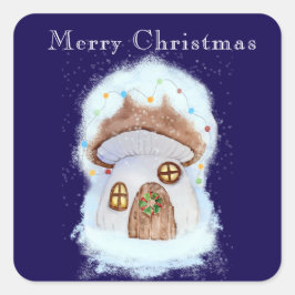 Sticker Carré Christmas fairy house