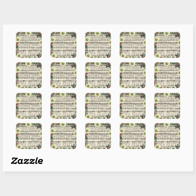 Sticker Carré Christmas Music, Joy to the World, (Feuille)