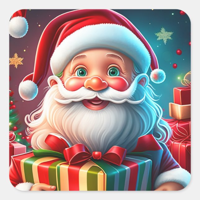 Sticker Carré Christmas Santa Claus (Devant)