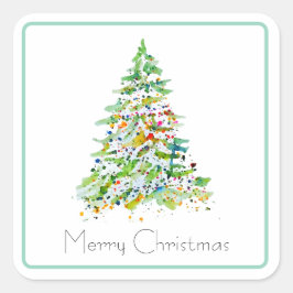 Sticker Carré Christmas Tree