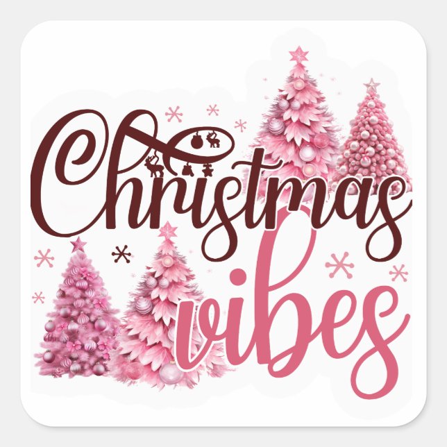 Sticker Carré Christmas Vibes (Devant)