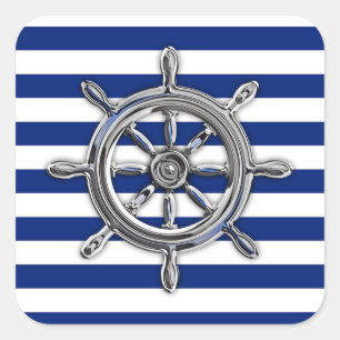 Sticker Carré Chrome Comme Roue sur les rayures nautiques
