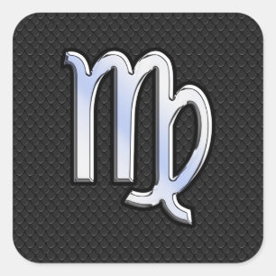 Sticker Carré Chrome Comme Virgo Zodiac Connexion peau de serpen