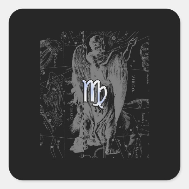 Sticker Carré Chrome regarde Virgo Zodiac Connexion Hevelius (Devant)