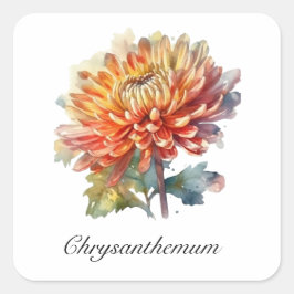Sticker Carré Chrysanthème de la récolte d'or, sur mesure