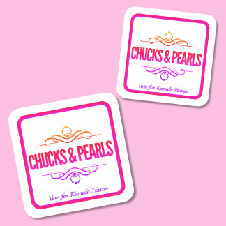 Sticker Carré Chuck & Pearls Vote Kamala