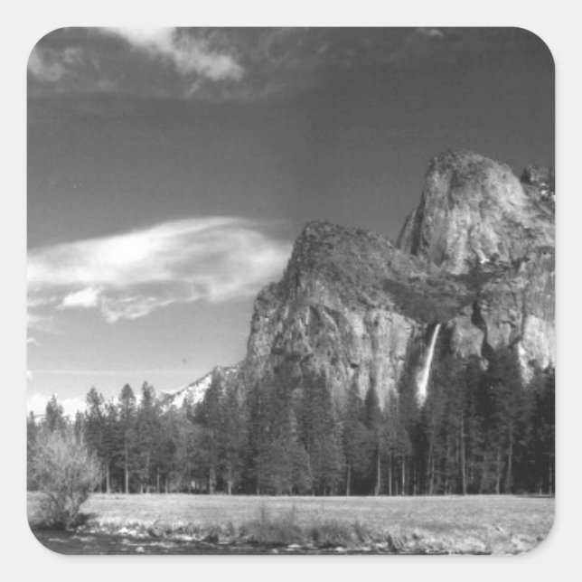 Sticker Carré Chute d'eau Yosemite (Devant)