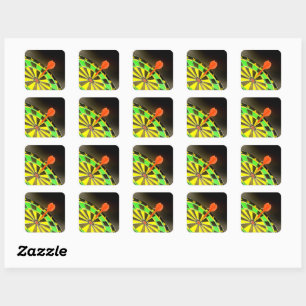 Sticker Carré Cible de fléchettes