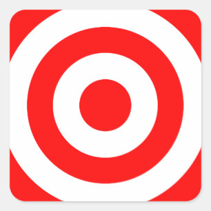 Sticker Carré Cible rouge Bullseye