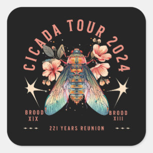 Sticker Carré Cicada Lover Cicada Fest 2024 Broods XIX & XIII
