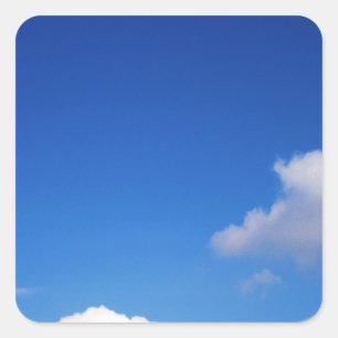 Sticker Carré Ciel bleu clair et nuages blancs