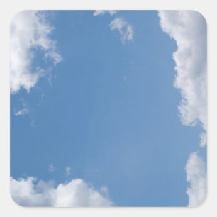 Sticker Carré ciel bleu nuageux