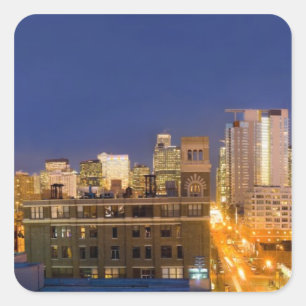 Sticker Carré ciel de Chicago, Illinois, pris depuis West Loop