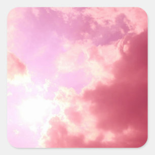 Sticker Carré Ciel rose