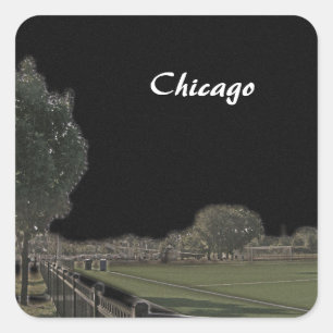 Sticker Carré Ciels noirs du parc de Chicago