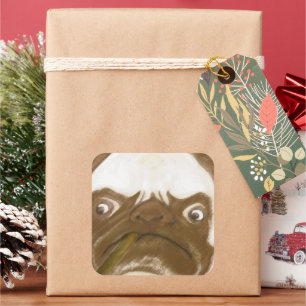 Sticker Carré Cigar à puggy Grumpy AFICIONADO personnalisé