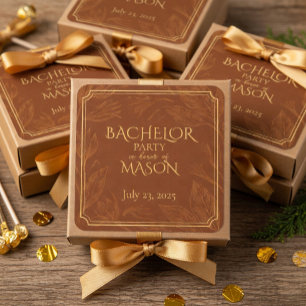 Sticker Carré Cigar Bar Thème Bachelor Party