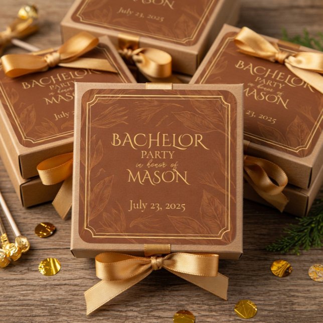 Sticker Carré Cigar Bar Thème Bachelor Party (Créateur téléchargé)