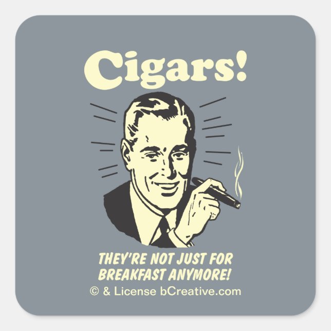 Sticker Carré Cigars : Plus Que Le Petit Déjeuner (Devant)