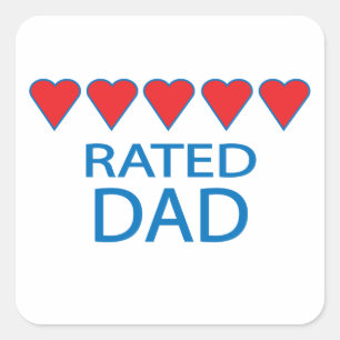 Sticker Carré Cinq Coeurs papa