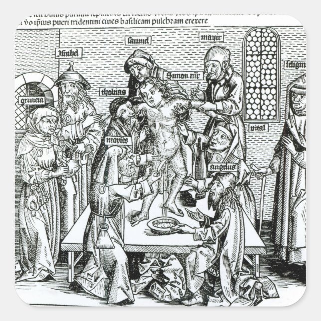 Sticker Carré Circoncision, de 'Liber Chronicarum' (Devant)
