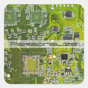 Sticker Carré Circuit imprimé circuit imprimé circuit vert circu