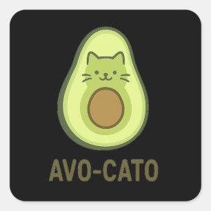 Sticker Carré Citation amusante disant Avo Cato Humour Cat Avoca