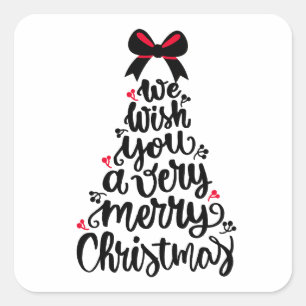 Sticker Carré Citation amusante Noël - Amateurs d'arbre de Noël