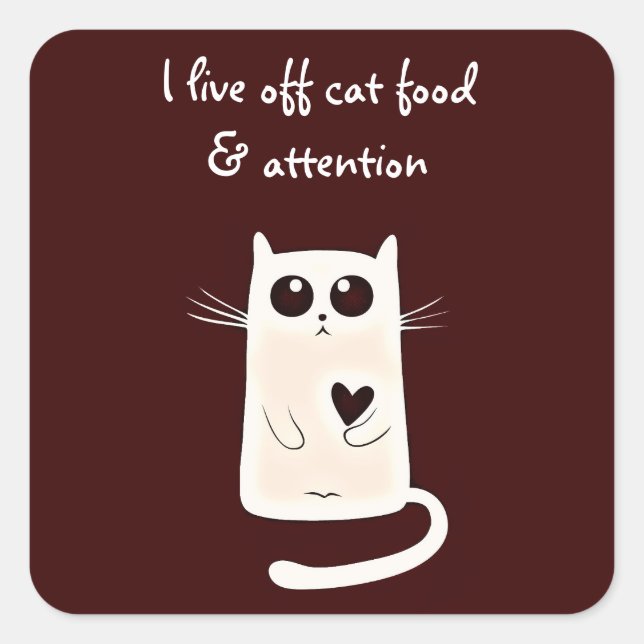 Sticker Carré Citation de chats Lonely Hearts (Devant)