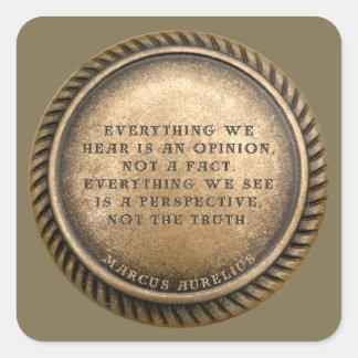Sticker Carré Citation de Marcus Aurelius Pièce avec avis